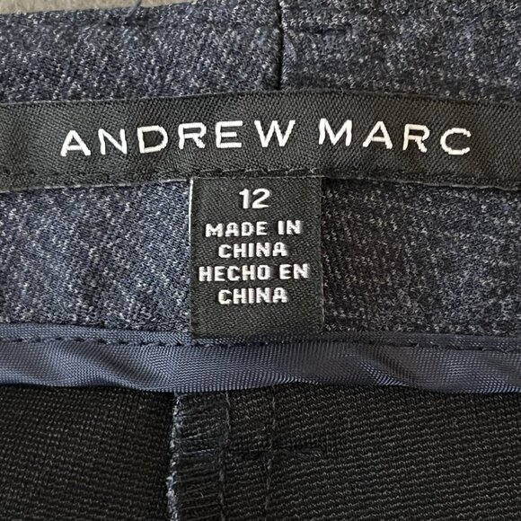 Andrew Marc Women's Stretch Slim Leg Navy Pants Size 12 Mid Rise Regular Fit - Picture 8 of 13